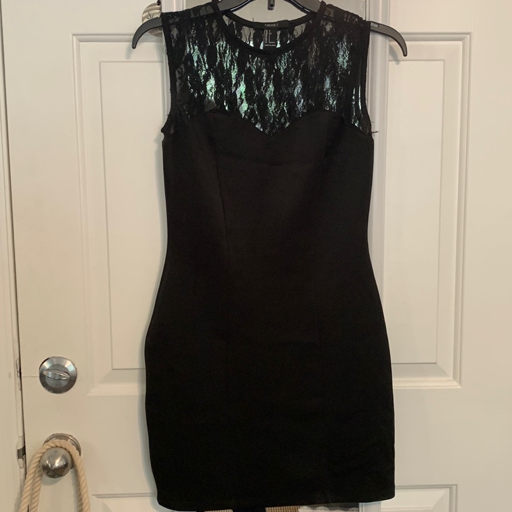 Forever21 Black Dress with Lace Top